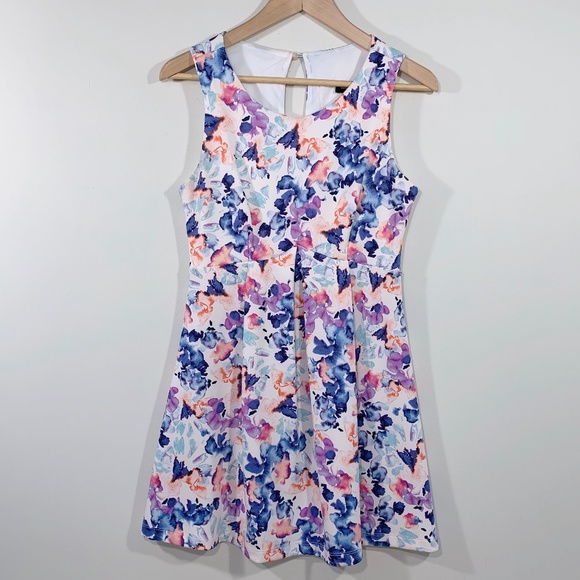 Teeze Me Dresses & Skirts - Teez Me | Watercolor Floral Sleeveless Mini Dress